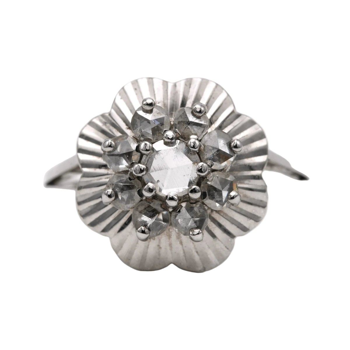 Bague Marguerite en or blanc et diamants - Castafiore