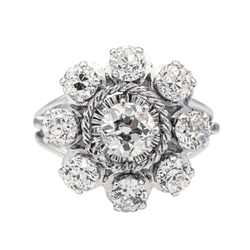 Bague Marguerite en or blanc et diamants - Castafiore