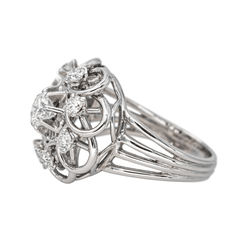 Bague Marguerite en or blanc et diamants - Castafiore