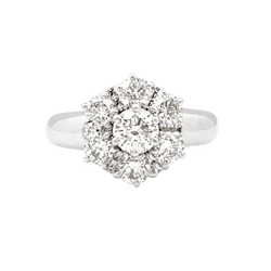 Bague Marguerite en or blanc et diamants - Castafiore