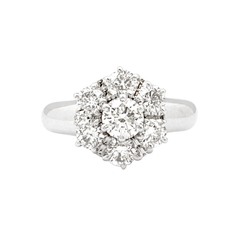 Bague Marguerite en or blanc et diamants - Castafiore