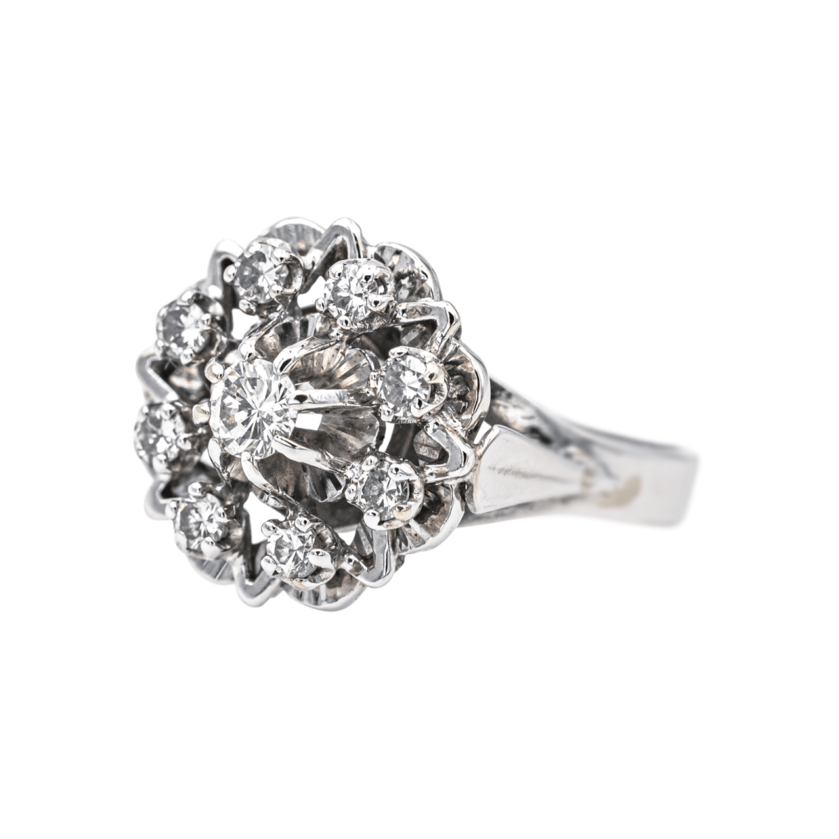 Bague Marguerite en or blanc et diamants - Castafiore