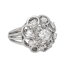 Bague Marguerite en or blanc et diamants - Castafiore