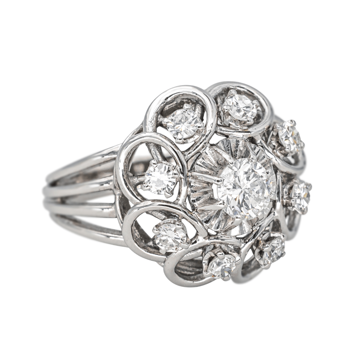 Bague Marguerite en or blanc et diamants - Castafiore