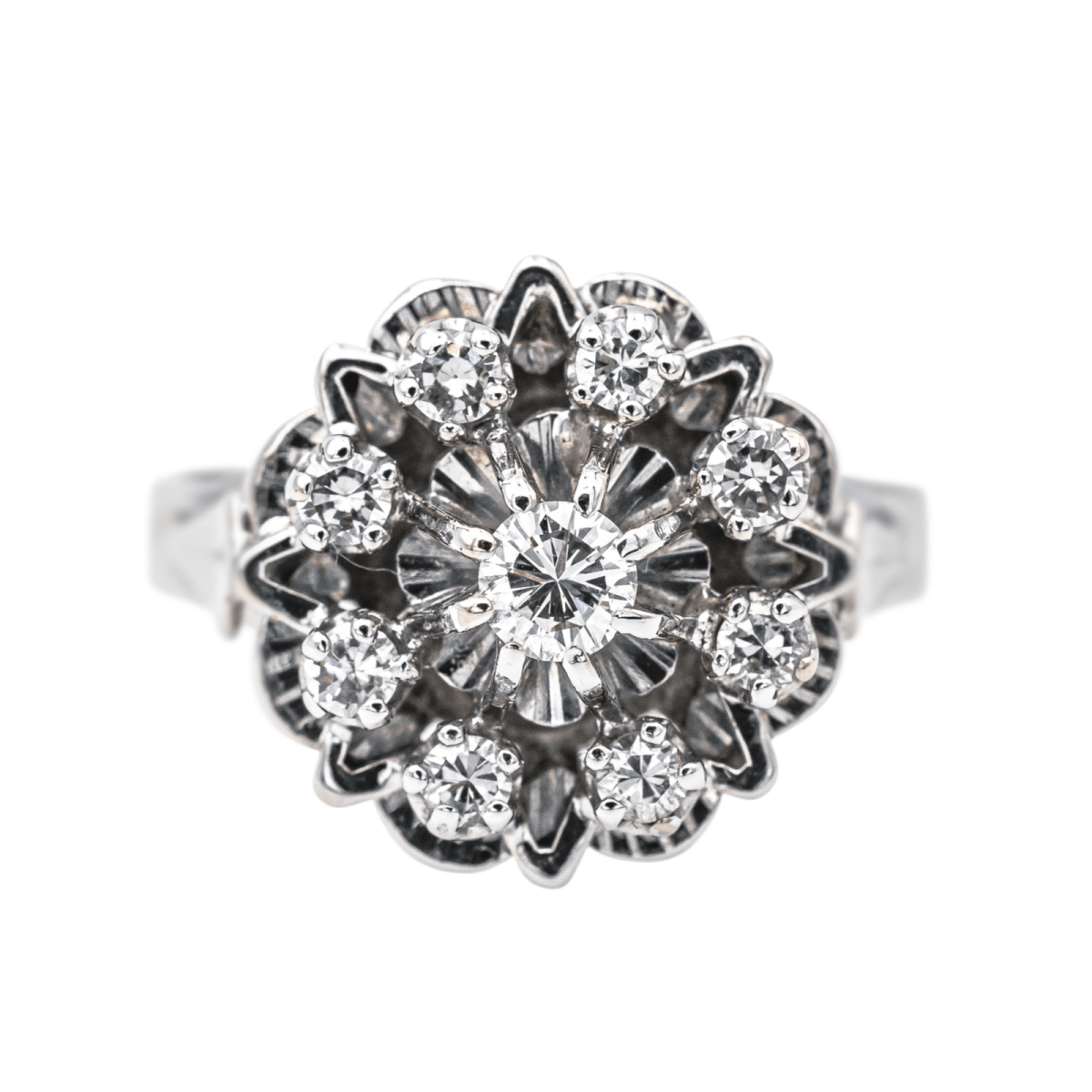 Bague Marguerite en or blanc et diamants - Castafiore