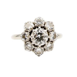 Bague Marguerite en or blanc et diamants - Castafiore
