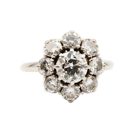 Bague Marguerite en or blanc et diamants - Castafiore
