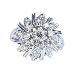 Bague Marguerite en or blanc et diamants - Castafiore