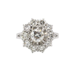 Bague marguerite en or blanc et diamants - Castafiore