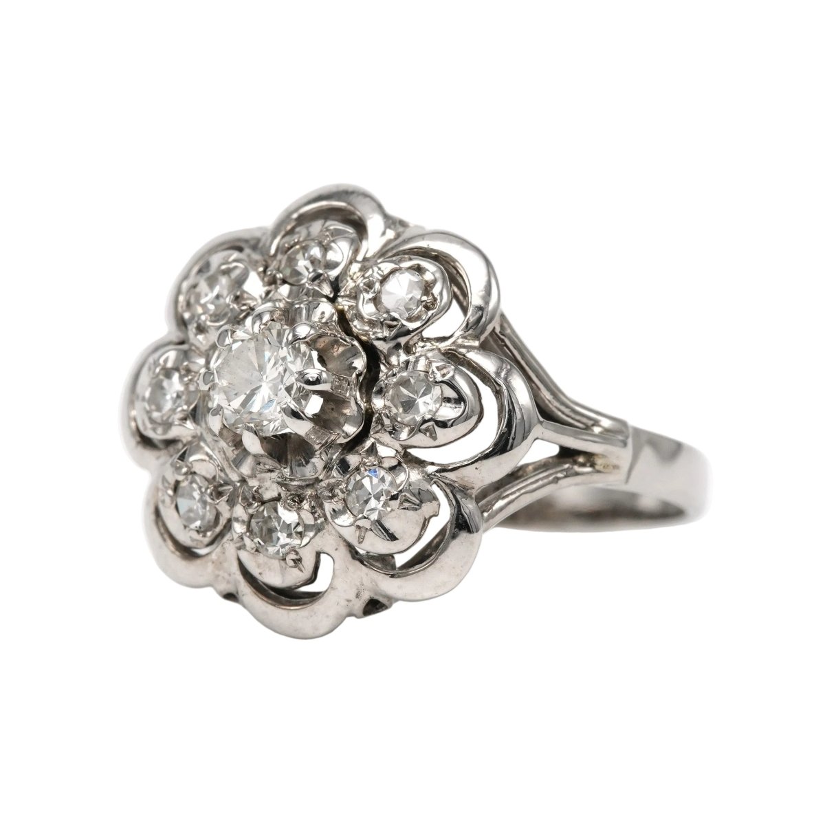 Bague Marguerite en or blanc et diamants - Castafiore