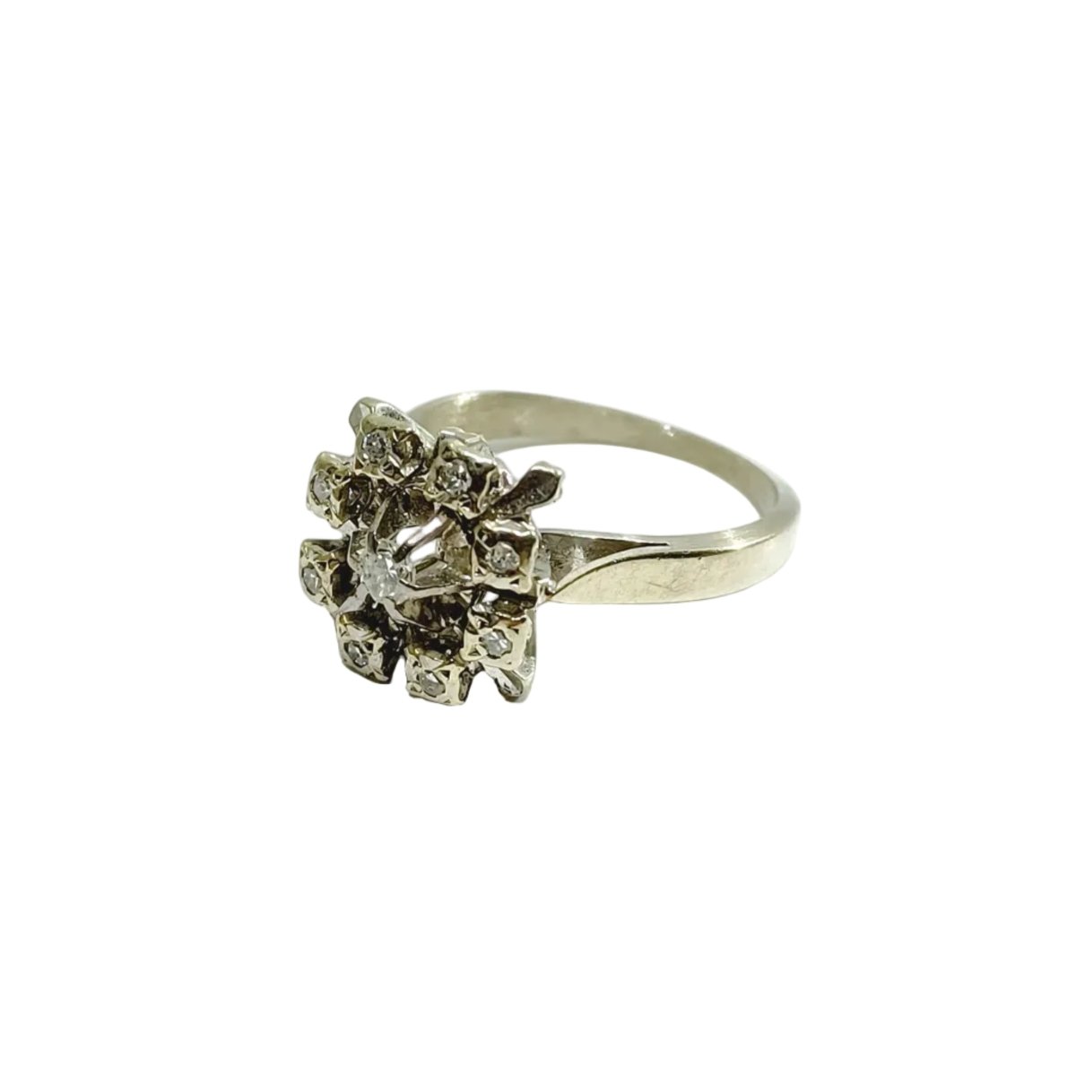 Bague Marguerite en or blanc et diamants - Castafiore