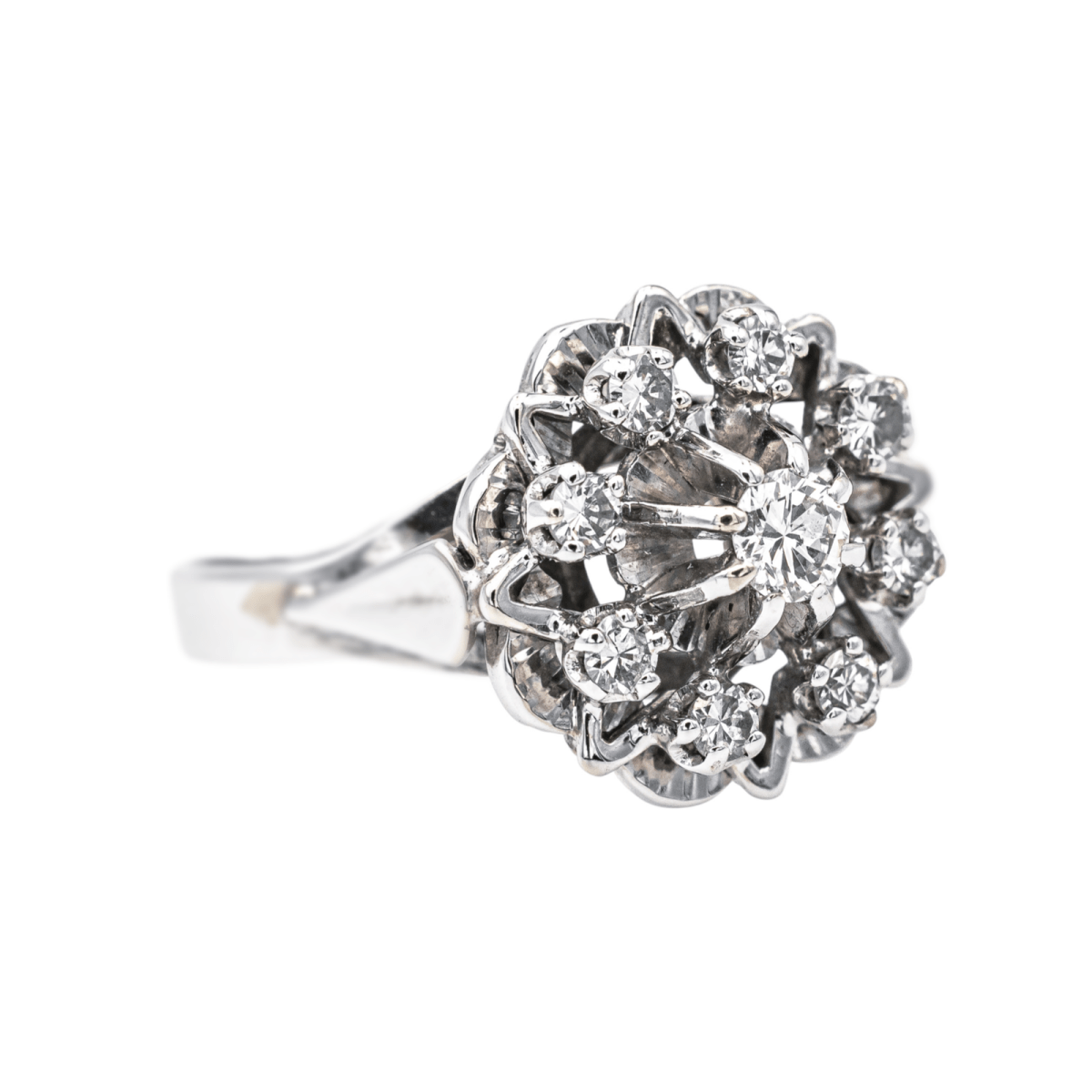 Bague Marguerite en or blanc et diamants - Castafiore