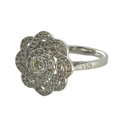 Bague Marguerite en or blanc et diamants - Castafiore