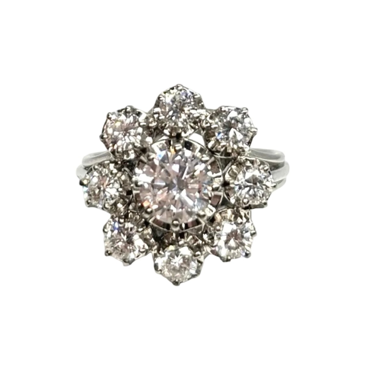 Bague Marguerite en or blanc et diamants - Castafiore