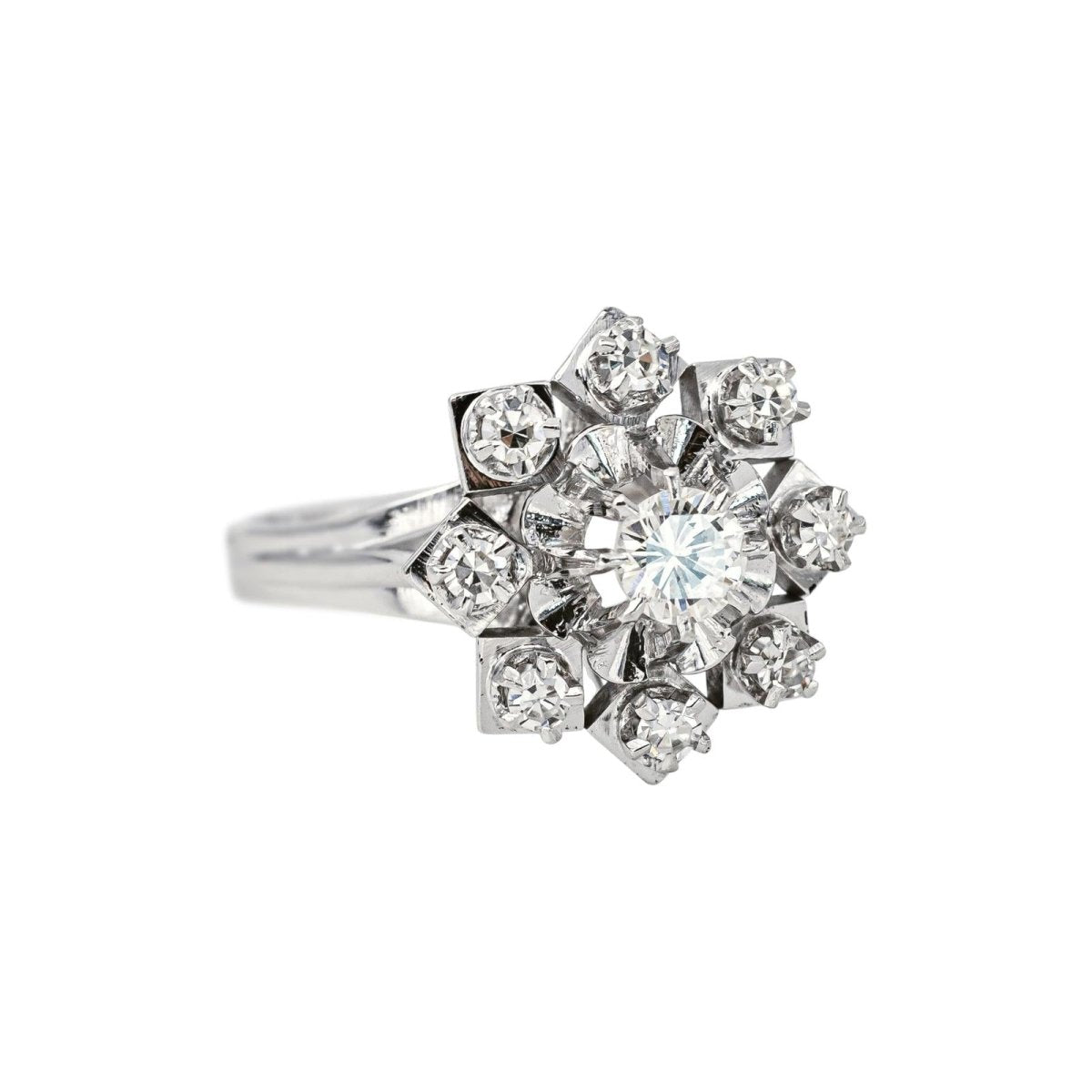 Bague Marguerite en or blanc et diamants - Castafiore