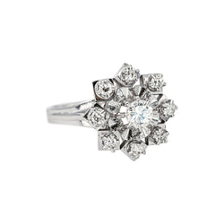 Bague Marguerite en or blanc et diamants - Castafiore