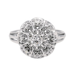 Bague Marguerite en or blanc et diamants - Castafiore