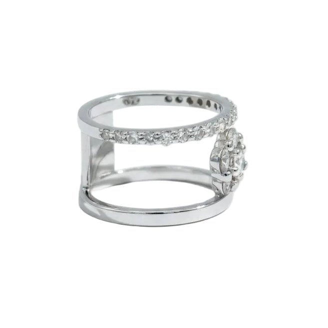 Bague Marguerite en or blanc et diamants - Castafiore