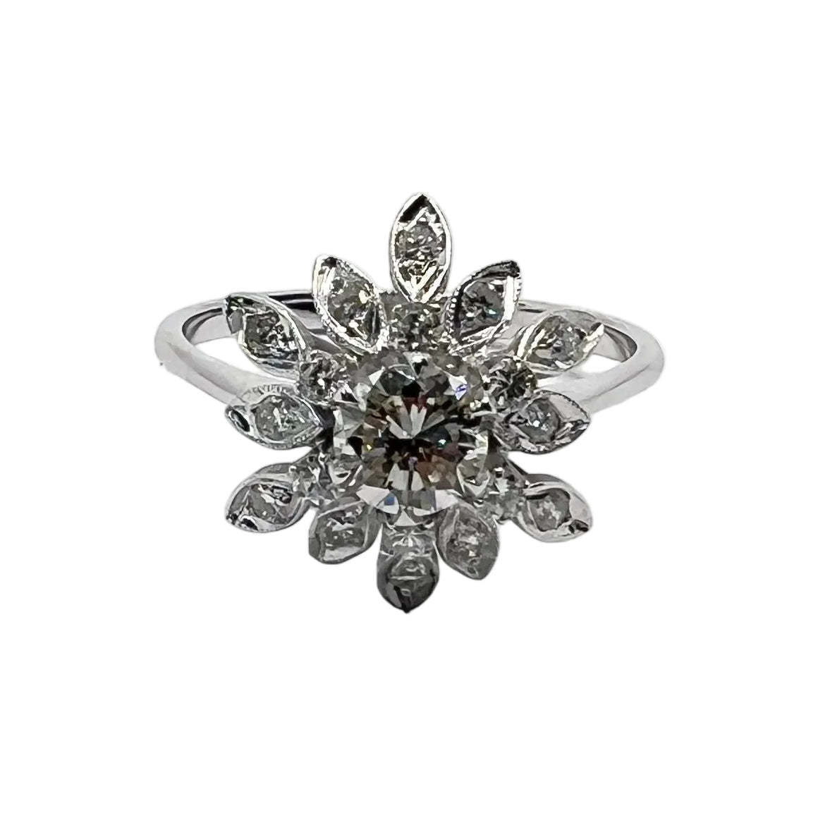 Bague Marguerite en or blanc et diamants - Castafiore