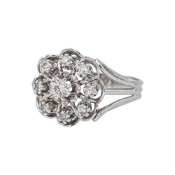 Bague Marguerite en or blanc et diamants - Castafiore