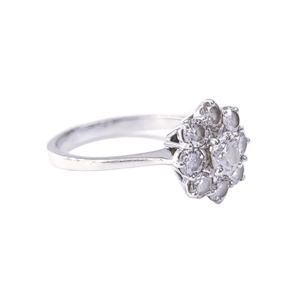 Bague Marguerite en or blanc et diamants - Castafiore
