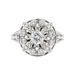 Bague Marguerite en or blanc et diamants - Castafiore