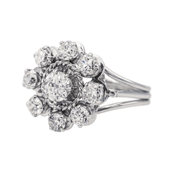 Bague Marguerite en or blanc et diamants - Castafiore