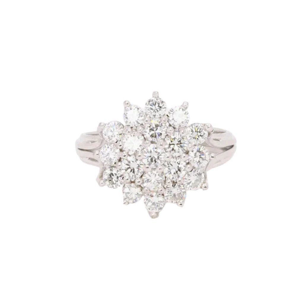 Bague Marguerite en or blanc et diamants - Castafiore