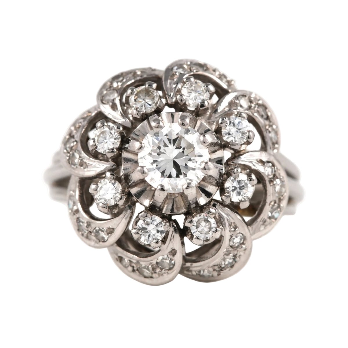 Bague Marguerite en or blanc et diamants - Castafiore