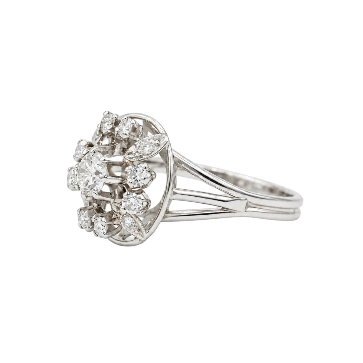 Bague Marguerite en or blanc et diamants - Castafiore