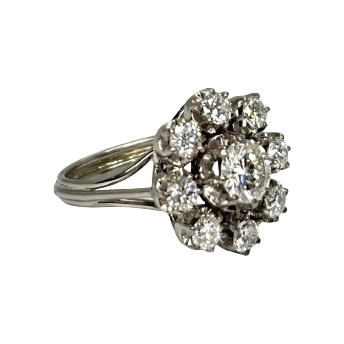 Bague Marguerite en or blanc et diamants - Castafiore