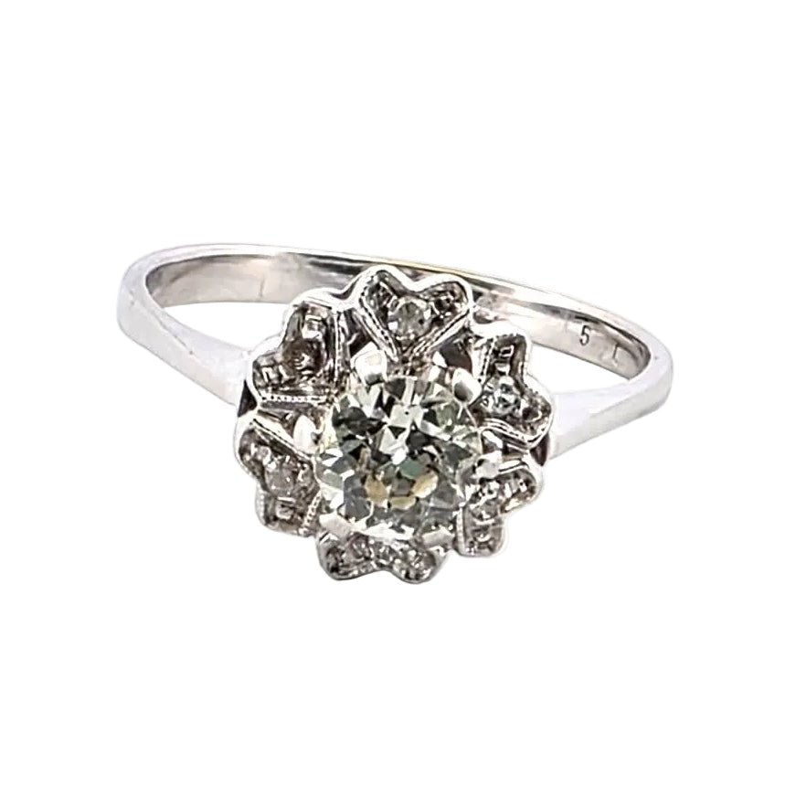 Bague Marguerite en or blanc et diamants - Castafiore