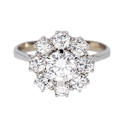 Bague Marguerite en or blanc et diamants - Castafiore