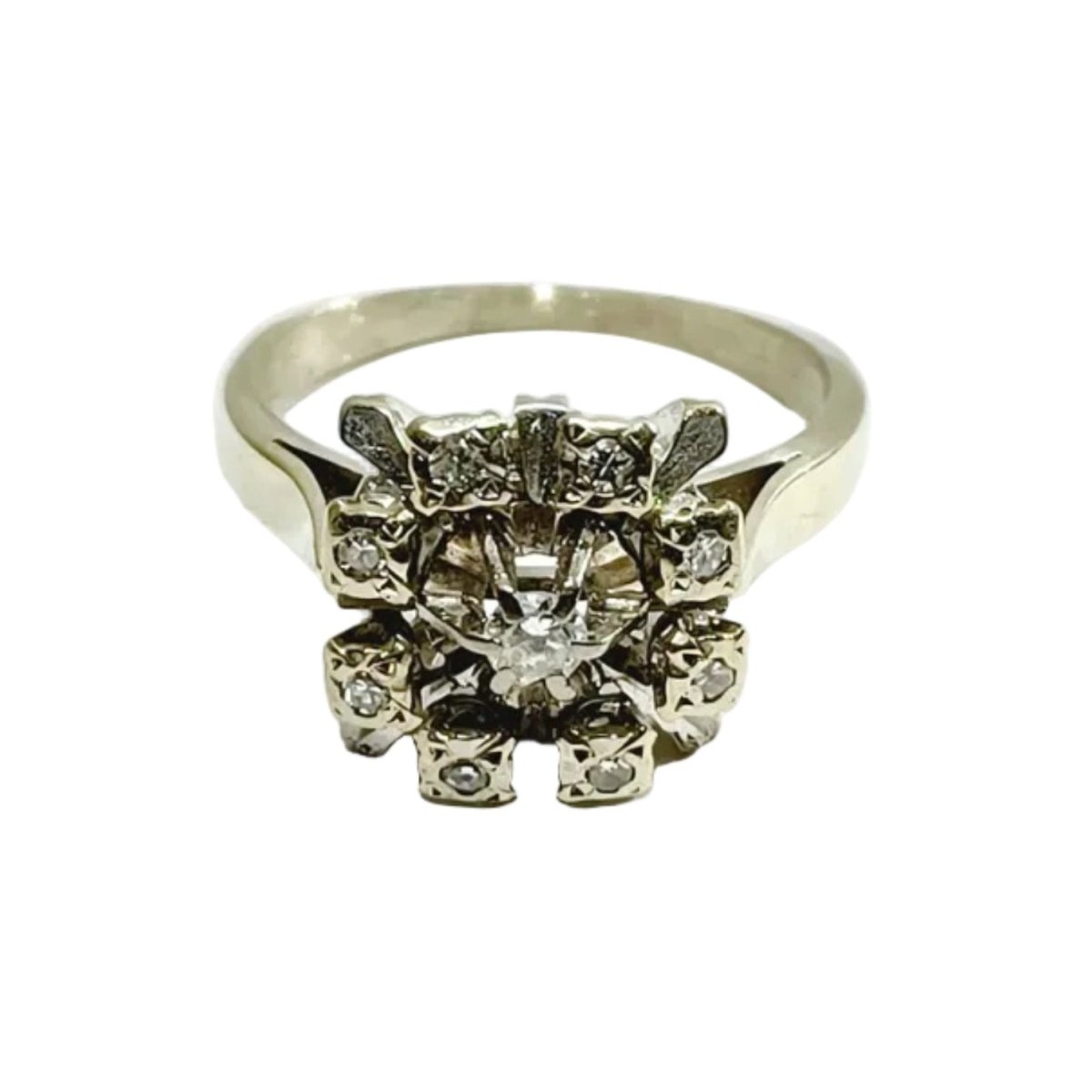 Bague Marguerite en or blanc et diamants - Castafiore