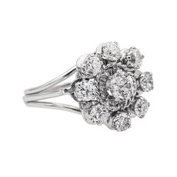 Bague Marguerite en or blanc et diamants - Castafiore