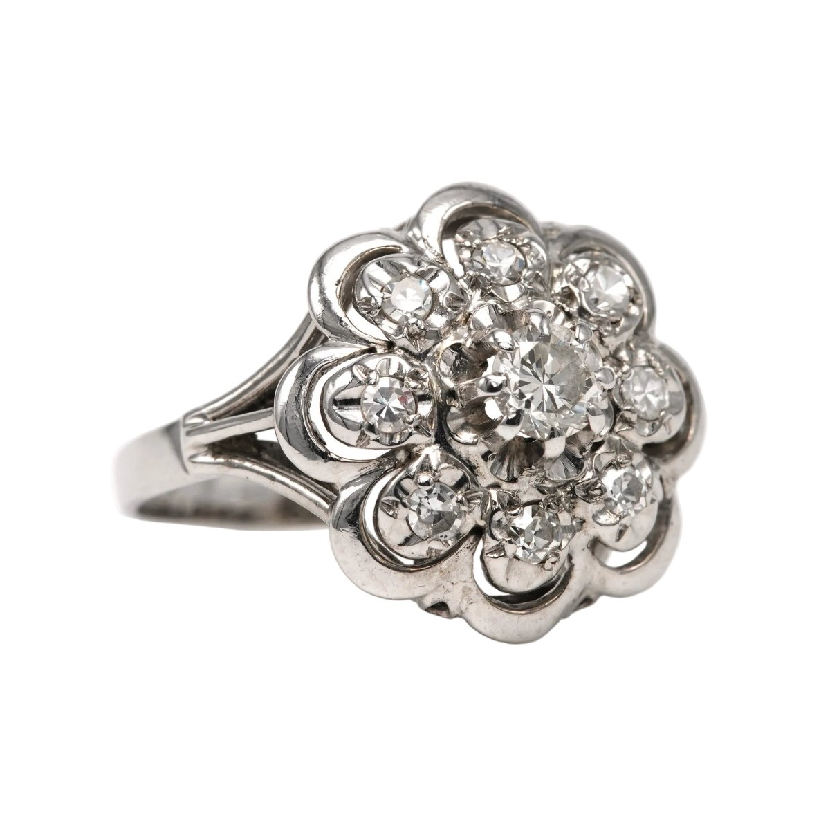 Bague Marguerite en or blanc et diamants - Castafiore