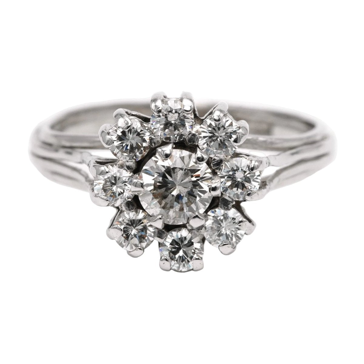 Bague Marguerite en or blanc et diamants - Castafiore
