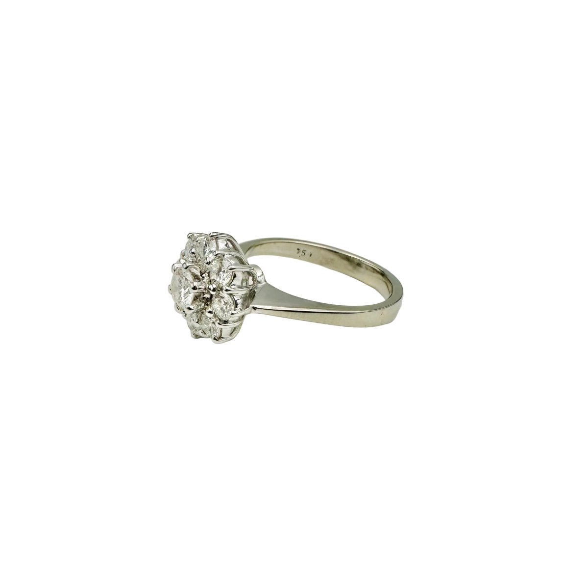 Bague Marguerite en or blanc et diamants - Castafiore
