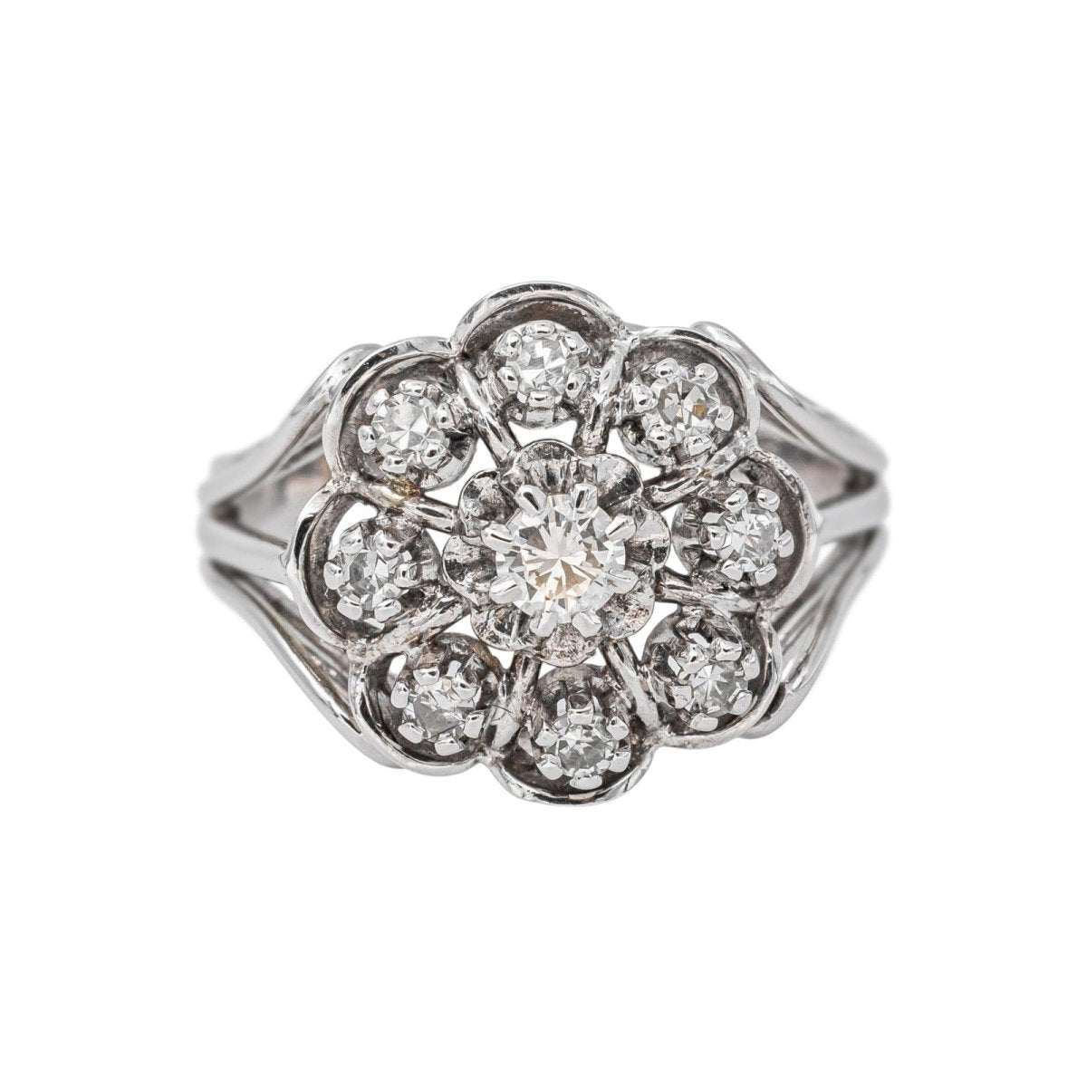 Bague Marguerite en or blanc et diamants - Castafiore