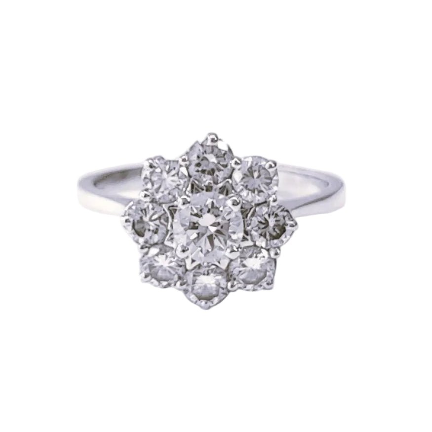 Bague Marguerite en or blanc et diamants - Castafiore