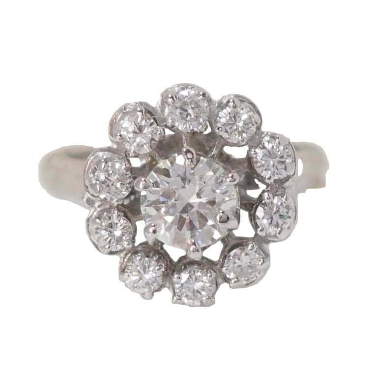 Bague Marguerite en or blanc et diamants - Castafiore