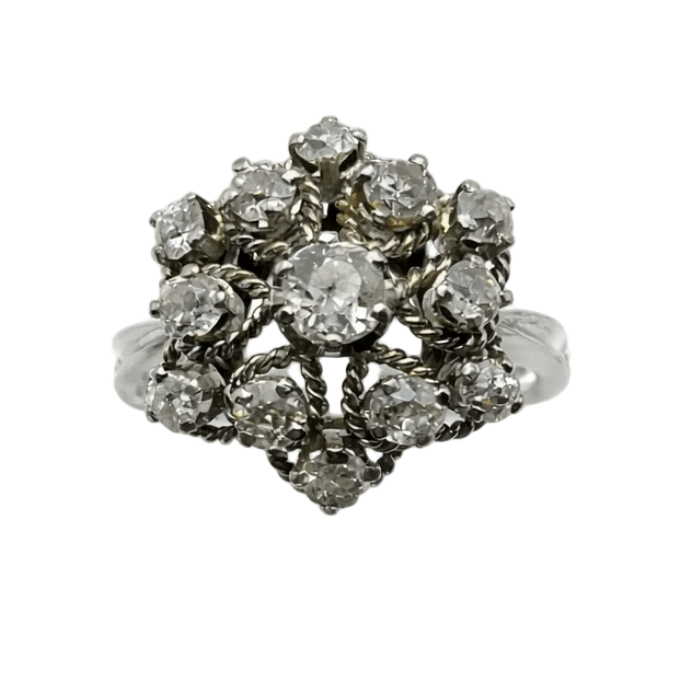 Bague Marguerite en or blanc et diamants - Castafiore