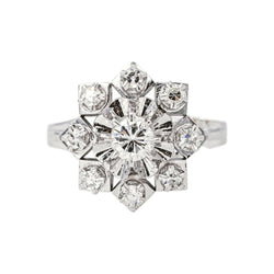 Bague Marguerite en or blanc et diamants - Castafiore