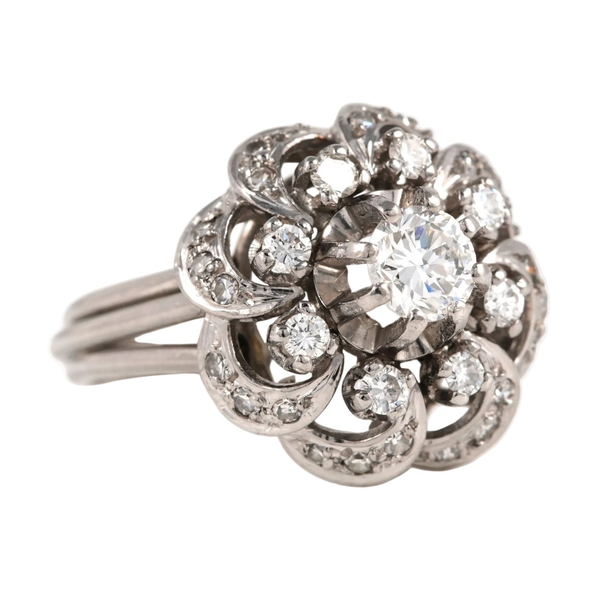 Bague Marguerite en or blanc et diamants - Castafiore
