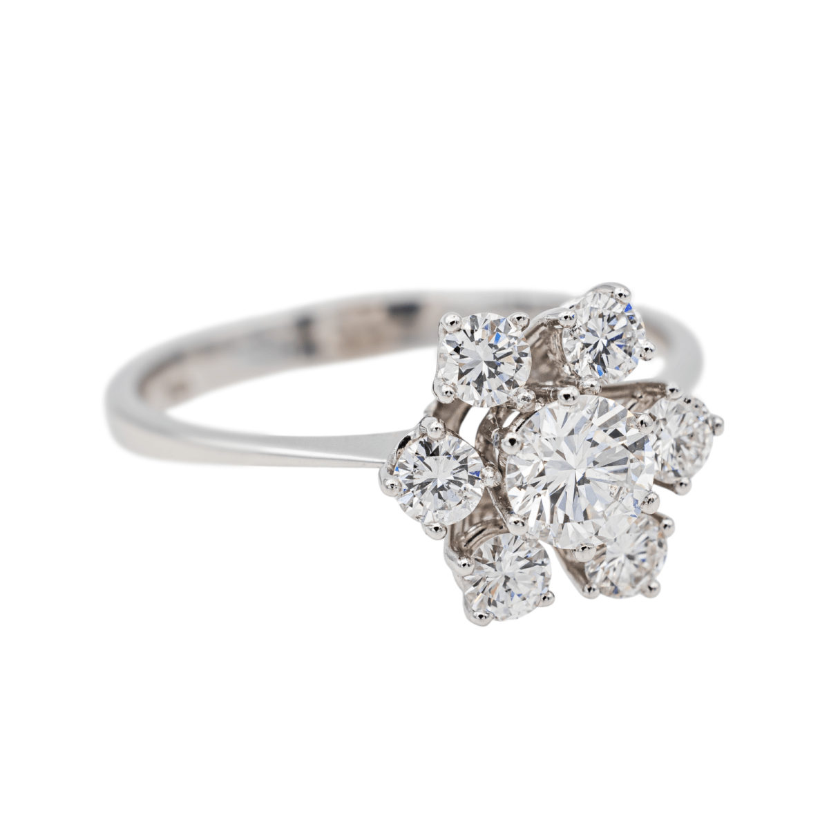Bague Marguerite en or blanc et diamants - Castafiore