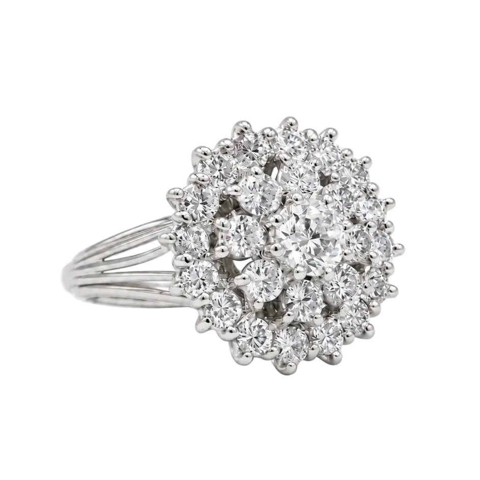 Bague Marguerite en or blanc et diamants - Castafiore