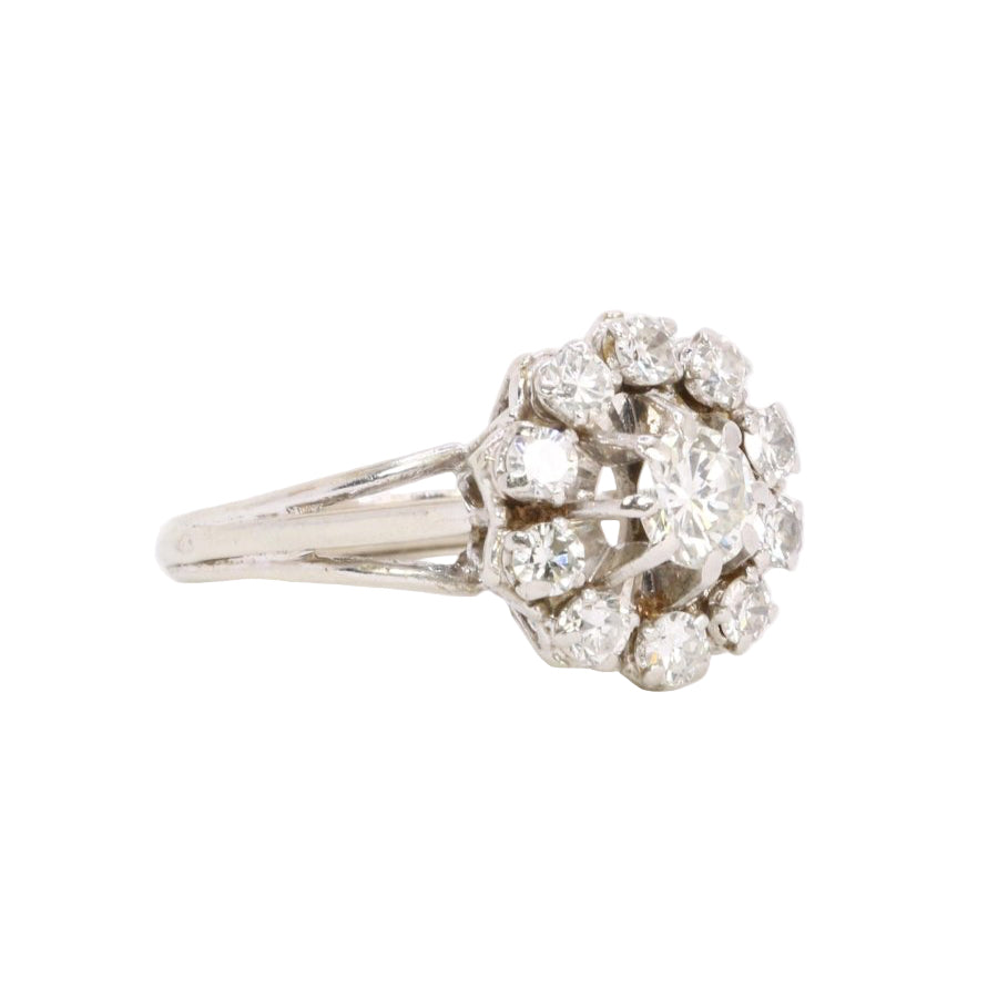 Bague Marguerite en or blanc et diamants