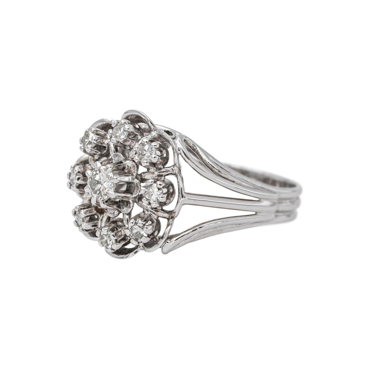Bague Marguerite en or blanc et diamants - Castafiore