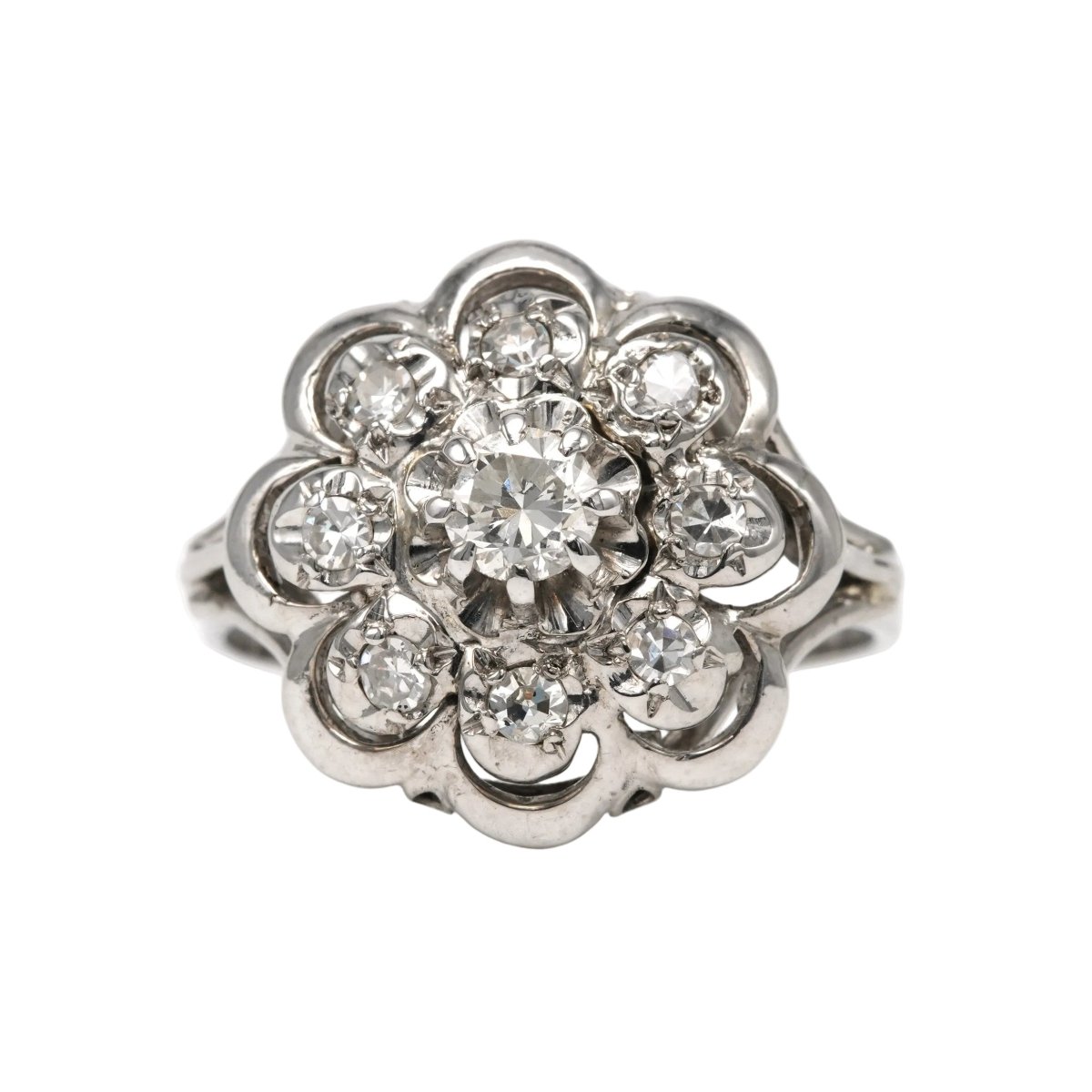 Bague Marguerite en or blanc et diamants - Castafiore