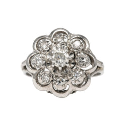 Bague Marguerite en or blanc et diamants - Castafiore